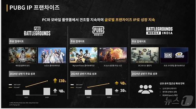 크래프톤 펍지 IP(지식재산권) 프랜차이즈(IR 자료 갈무리)