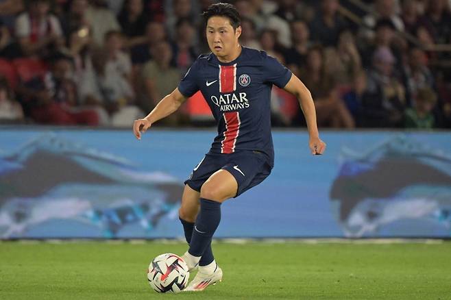 PSG 이강인이 24일 몽펠리에전에서 드리블하고 있다. AFP연합뉴스