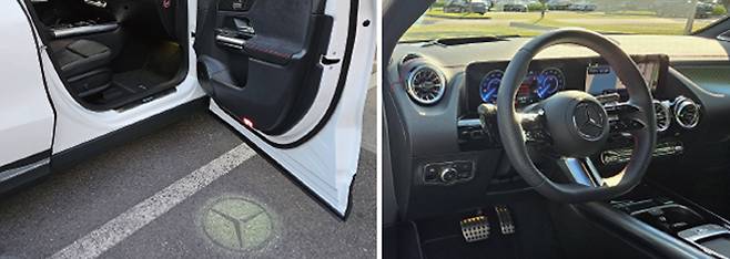 더 뉴 EQA 250 AMG 라인 도어 하단 조명과 운전석. /권유정 기자