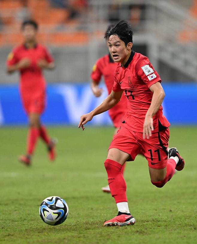 강원FC 양민혁은 축구국가대표팀이 진행 중인 세대교체의 중심이다. 연령별 대표팀 시절의 모습. 사진제공|대한축구협회