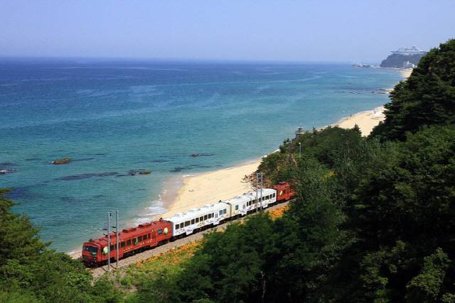 ▲ 동해 바다를 바라보며 달리는 동해선 철도. 사진은 기사의 특정 내용과 관련없음.