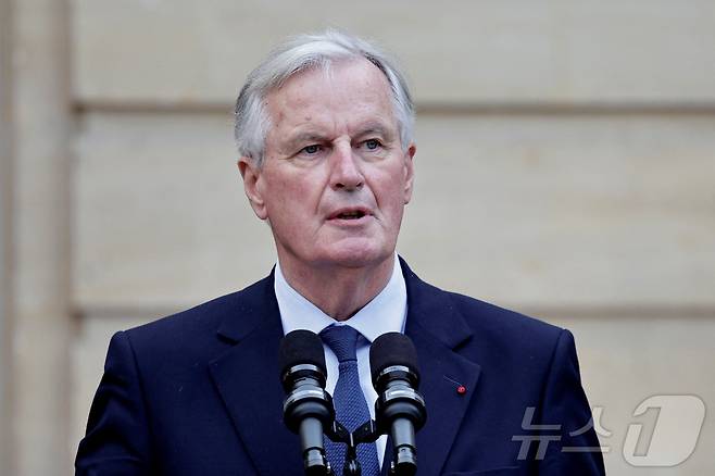프랑스 신임 총리로 임명된 미셸 바르니에(73). 24.09.05 ⓒ 로이터=뉴스1 ⓒ News1 김예슬 기자