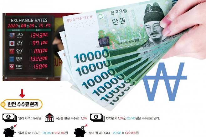 환전수수료의 원리. 동아일보, 게티이미지뱅크, 어린이과학동아 제공