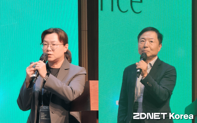 고주영 삼성SDI 부사장(왼쪽), 이존하 SK온 부사장(사진=지디넷코리아)