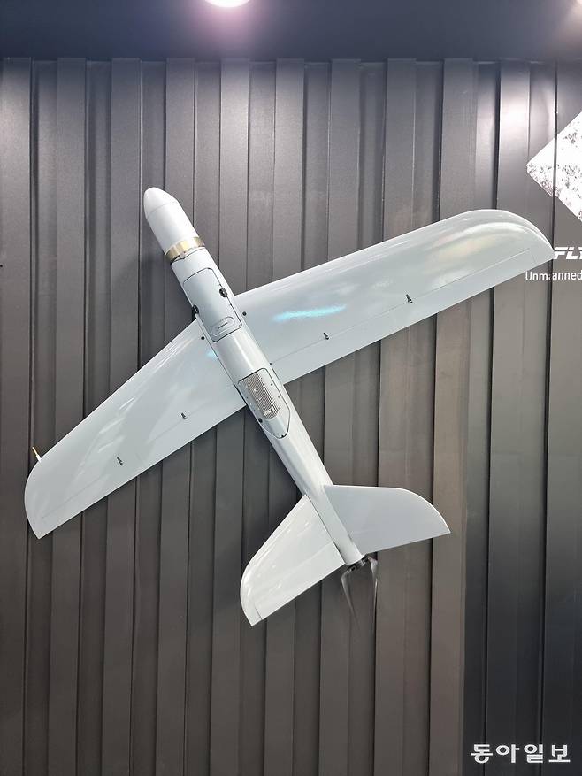 폴란드 민영 방산기업 WB에서 생산한 자폭 드론 ‘워메이트 3’는 우크라이나 전쟁에서 실제로 사용됐다. 계룡=변종국 기자 bjk@donga.com