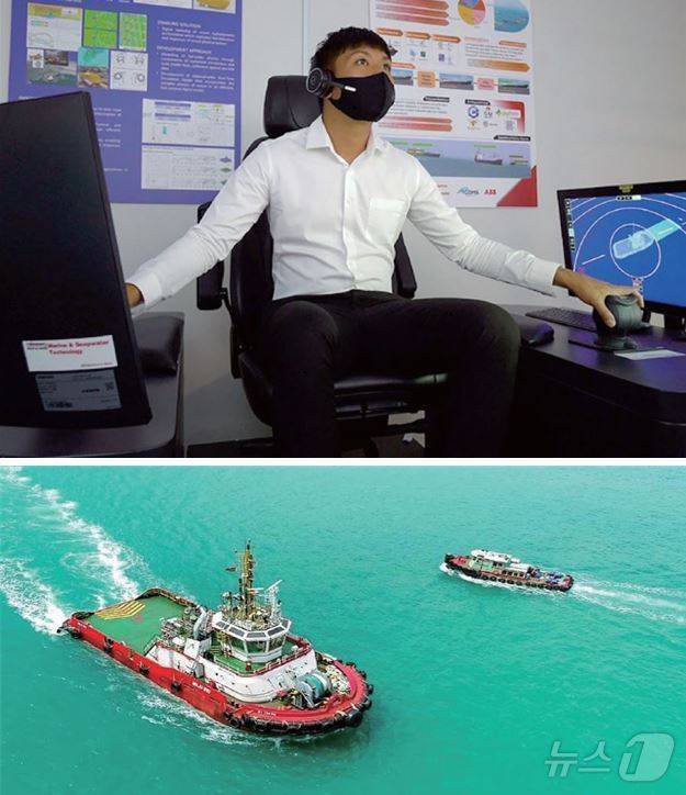 ABB 프로젝트의 원격제어(위) 및 충돌회피 시연(아래)(사진출처: ABB 누리집)