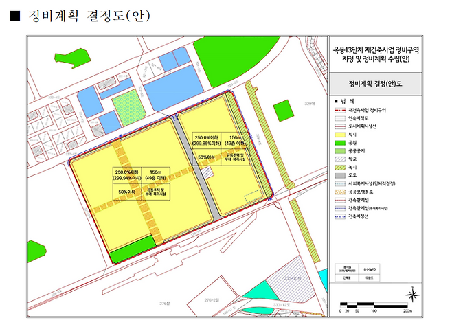 서울 양천구 목동 13단지 정비계획 결정도(안). 양천구청 제공