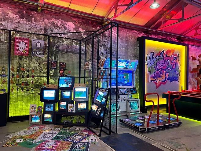 서울 성수동에 문을 연 하림 용가리 치킨 팝업스토어 내부/사진=김아름 기자 armijjang@