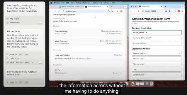 앤트로픽은 '클로드 3.5 소네트'에 해당 기능을 수행하는 '컴퓨터 유즈'를 베타버전으로 추가했다. (사진=앤트로픽 유튜브 캡처)