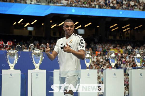 레알 마드리드의 공격수 킬리안 음바페. 사진┃뉴시스/AP