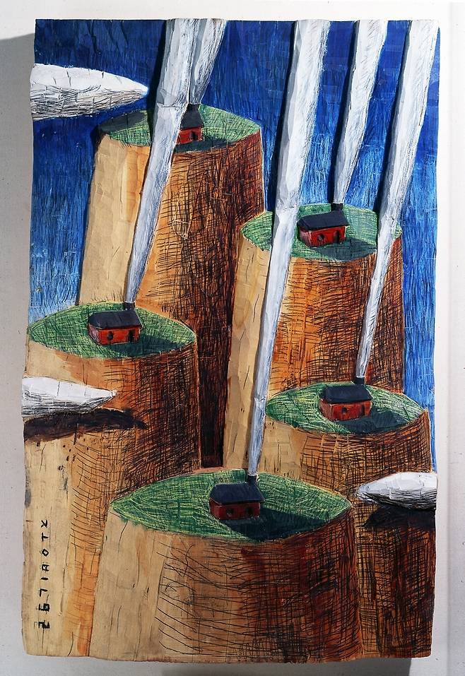이종빈 ‘독립가옥들이 있는 풍경’(1992). 금산갤러리