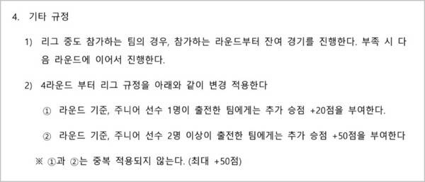 - 주니어 추가 승점 규정으로 반강제적인 참여가 현실이다 (출처 : 포켓몬 코리아 공식 규정집)