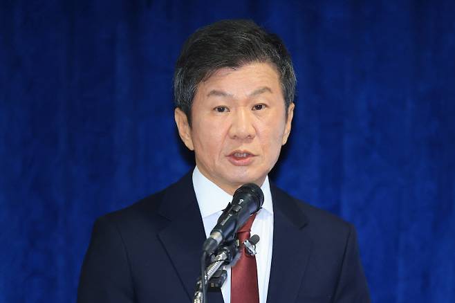 4선에 도전하는 정몽규 대한축구협회장. 사진=연합뉴스