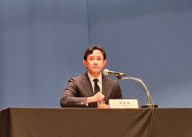 최윤범 고려아연 회장이 지난달 13일 서울 중구 대한상공회의소에서 열린 고려아연 기자회견에 참석하고 있다. ⓒ데일리안 정진주 기자