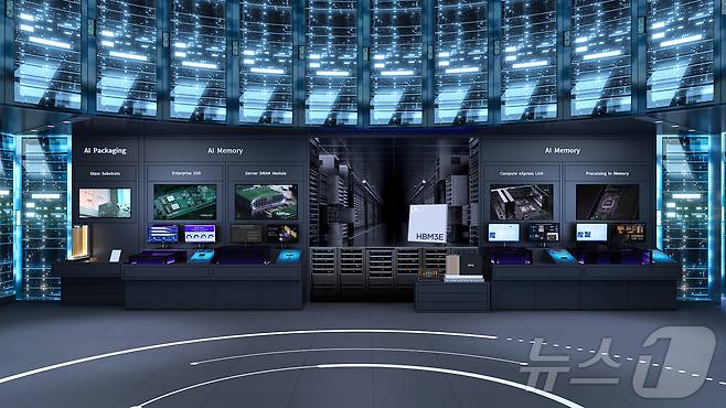 미국 라스베이거스 CES 2025 행사장에 마련된 SK하이닉스 전시 조감도(SK하이닉스 제공) ⓒ News1 최동현 기자