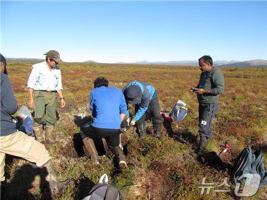북극 알래스카 툰드라 동토 채집(극지연구소 제공)