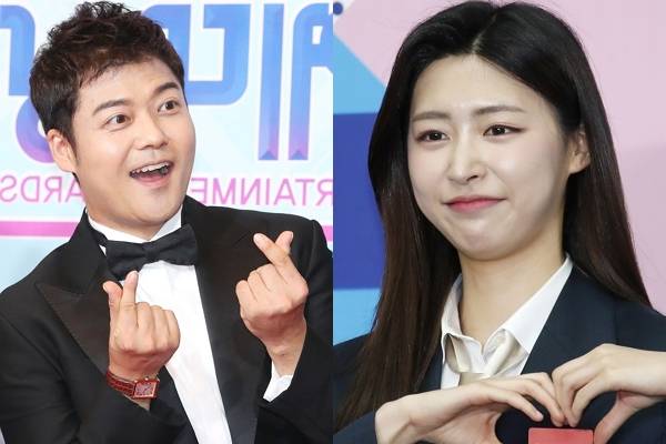 방송인 전현무가 자신의 열애설을 즐기는 듯 결혼설을 5월로 정정해 웃음을 안겼다. 사진은 방송인 전현무와 홍주연 아나운서의 모습. /사진=뉴스1