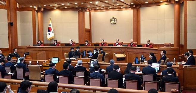 13일 서울 종로구 헌법재판소에서 윤석열 대통령 탄핵심판 8차 변론 기일이 진행되고 있다. 2025.2.13/뉴스1