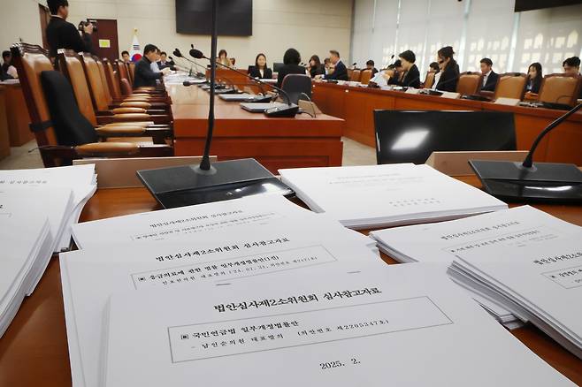 20일 국회 보건복지위원회에서 국민연금법 개정안 등을 심사하기 위한 법안심사제2소위원회가 열리고 있다. 연합뉴스