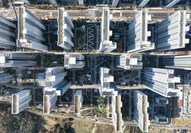 하늘에서 바라본 올림픽파크포레온. 연합뉴스