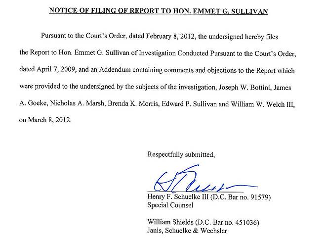 슈엘크 특별검사의 조사 보고서.