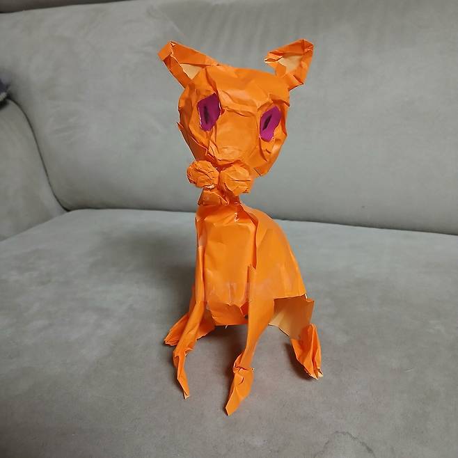 만들기)k-롱노즈/ 코가 긴 고양이, 색종이로 만들기 ^^