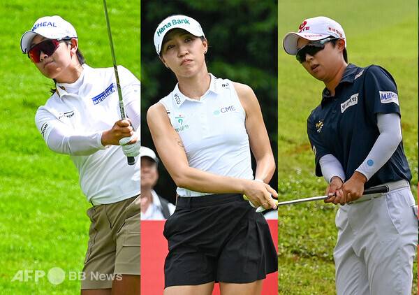 2025년 미국여자프로골프(LPGA) 투어 HSBC 위민스 월드 챔피언십에 출전한 김아림, 리디아 고, 김효주 프로. 사진제공=ⓒAFPBBNews = News1