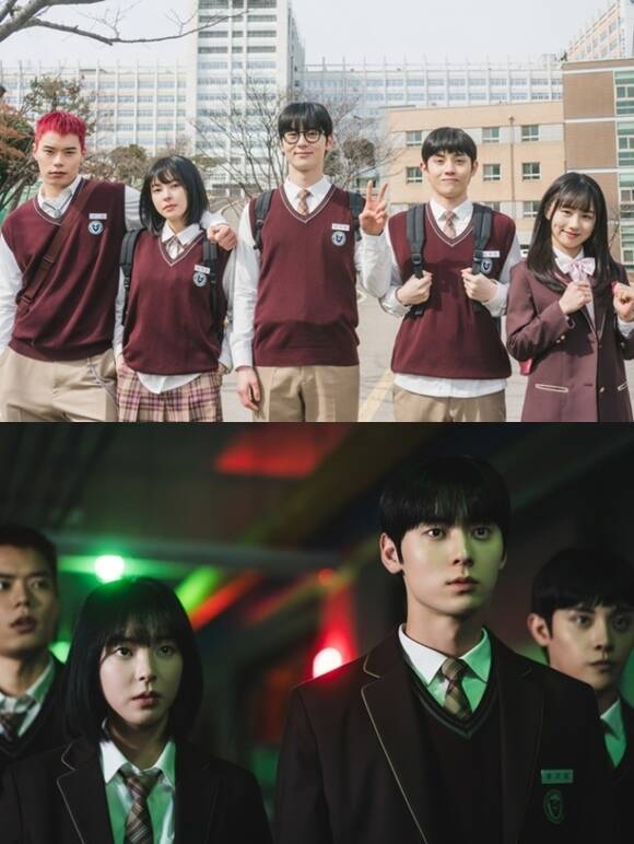 배우 신수현이 '스터디그룹'을 통해 호흡을 맞춘 황민현 윤상정 이종현을 비롯한 배우들과의 호흡을 전했다. /티빙