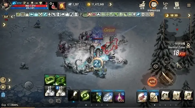 ▲ 무설 준폭젠이라 불리는 무설 자리도 사냥하기 좋습니다