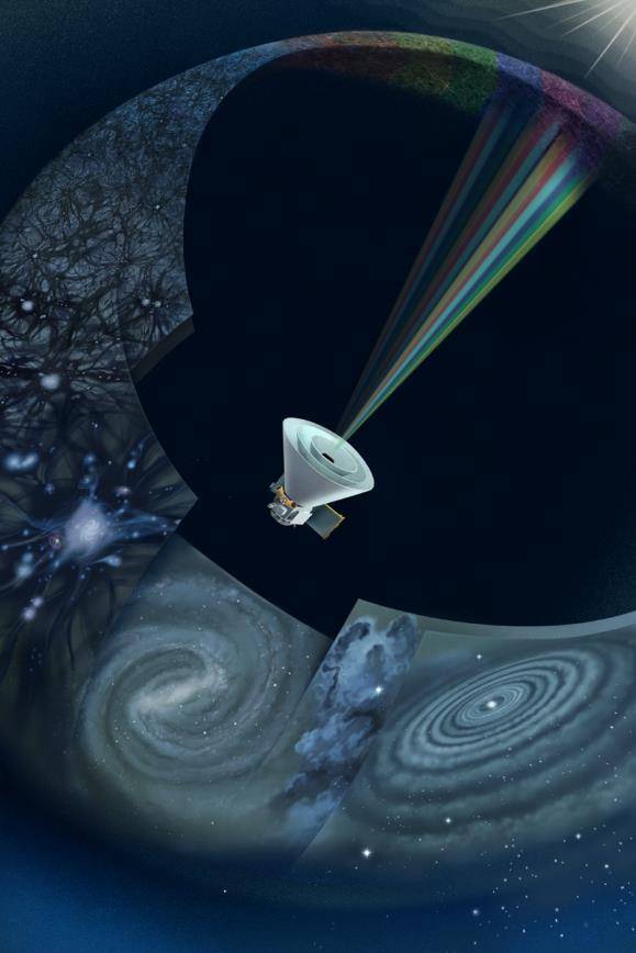 스피어엑스는 우주 전체 하늘을 총 102가지 색으로 촬영할 수 있으며 총 10억 개의 천체를 촬영할 예정이다. 우주항공청 제공