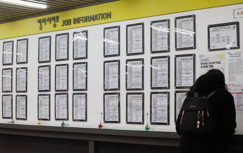 17일 서울 마포구 서울서부고용복지플러스센터에서 청년들을 포함한 구직자들이 취업 공고를 둘러보고 있다. 사진은 기사와 관련 없음. (사진=연합뉴스)