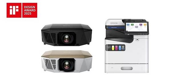 'iF 디자인 어워드 2025' 엡손 대표 수상작 (왼쪽부터 국내 출시 제품인 EH-QL3000B/W, AM-C400)ⓒ엡손