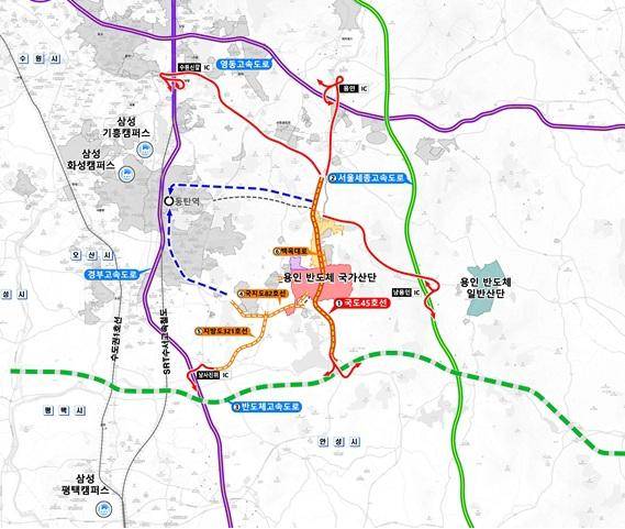용인 첨단시스템반도체 국가산업단지 위치 및 교통 개선 계획. LH 제공