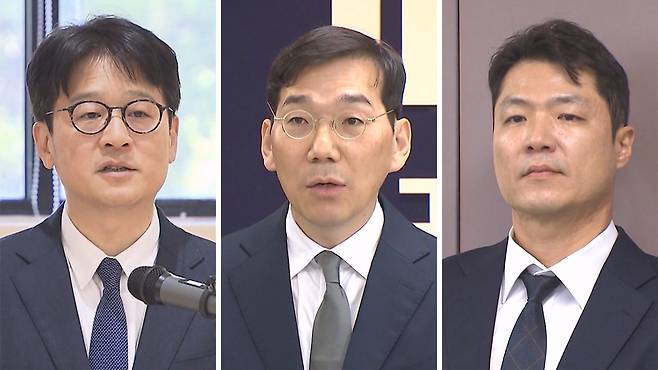 이창수 서울중앙지검장과 조상원 4차장, 최재훈 부장검사