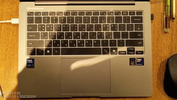 갤럭시 북5 프로(Pro) 키보드 쪽. 정옥재 기자