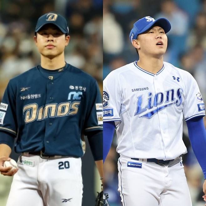 NC 목지훈-삼성 배찬승. 구단 제공