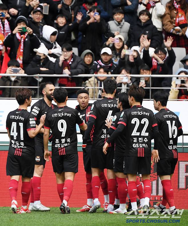 K리그1 FC서울과 대구FC의 경기가 29일 서울월드컵경기장에서 열렸다. 서울 린가드가 선취골을 넣은 뒤 환호하고 있다. 상암=박재만 기자pjm@sportschosun.com/2025.03.29/