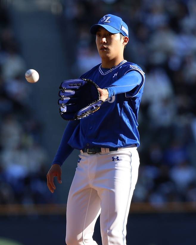 29일 잠실 두산전에서 선발 등판한 삼성 원태인. 삼성 라이온즈 제공