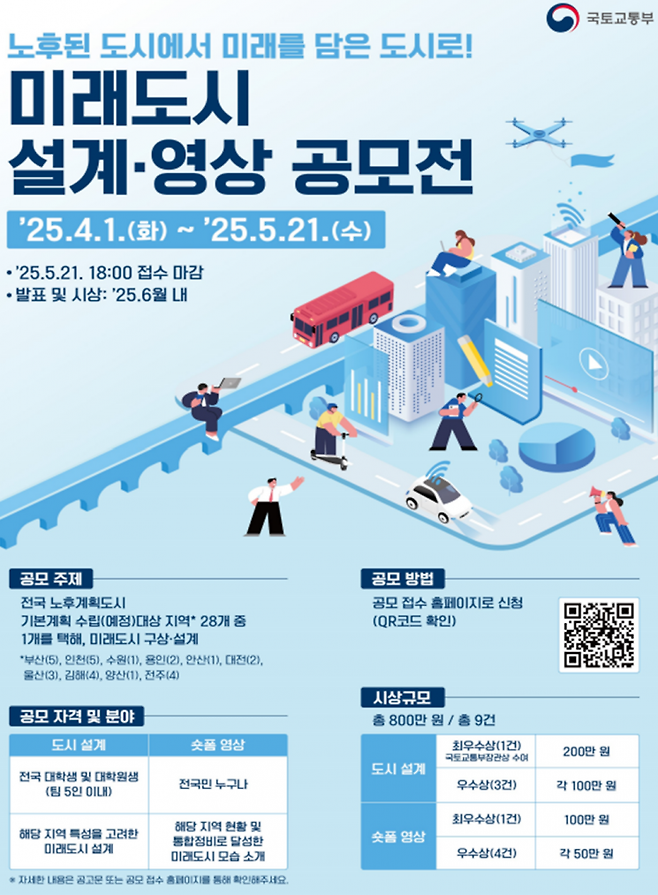 미래도시 설계·영상 공모전 포스터. 국토교통부 제공