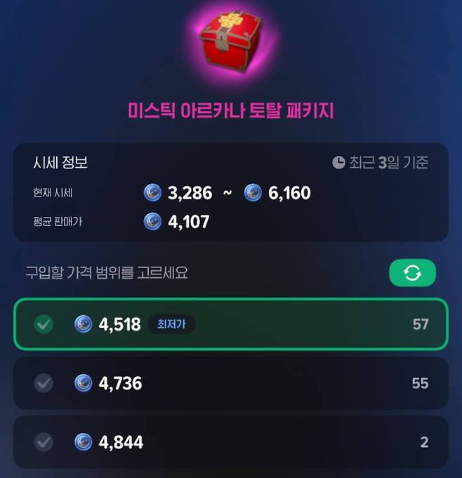 유료 패키지를 인 게임 재화로!