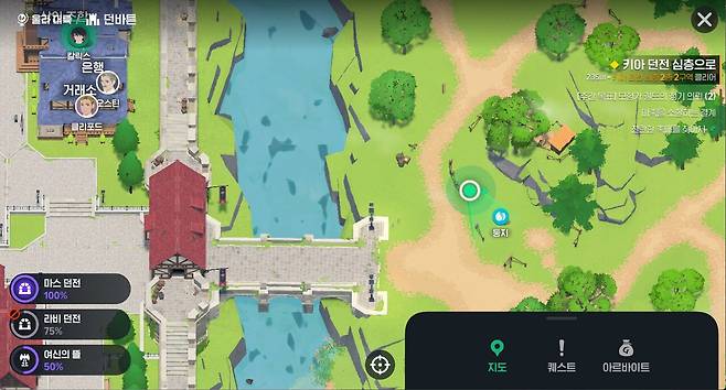 - 수탉에게 들키지 않는 무적 자리는 던바튼 우측 다리 옆에 있는 '둥지'에 있다