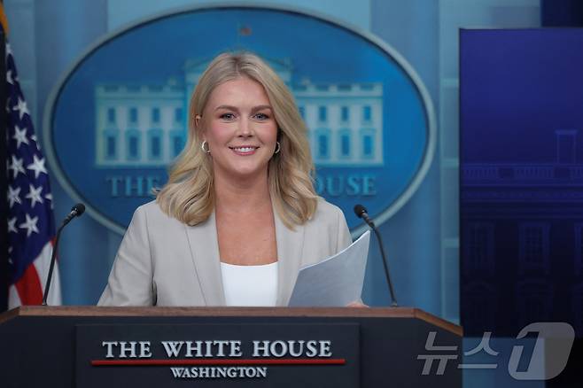 캐롤라인 레빗 백악관 대변인. ⓒ 로이터=뉴스1 ⓒ News1 류정민 특파원