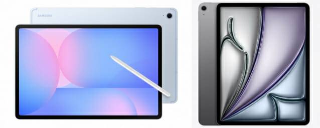 삼성 갤럭시 탭 S10 FE+(왼쪽)와 아이패드 에어 13인치(오른쪽) (사진=각 사)
