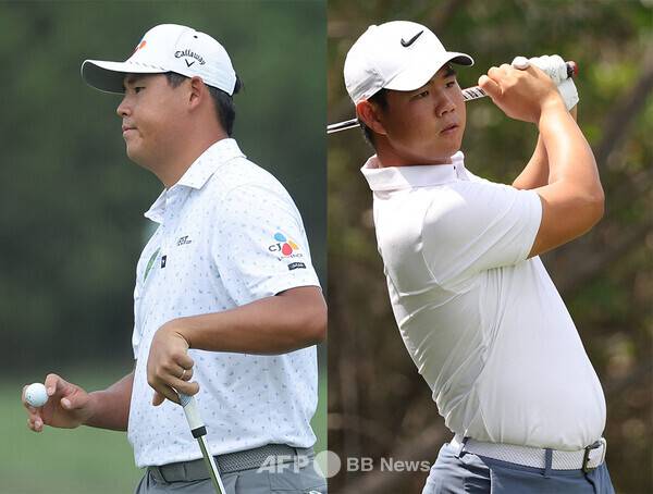 2025년 '마스터스 토너먼트 전초전' 미국프로골프(PGA) 투어 발레로 텍사스 오픈에 출전한 김시우, 김주형 프로. 사진제공=ⓒAFPBBNews = News1