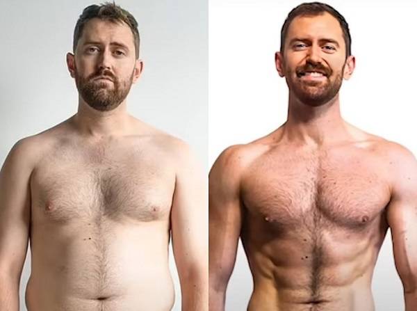 미국의 한 30대 남성이 1년 간 술을 끊은 후 놀라운 신체 변화를 겪었다고 밝혔다. 술 끊기 전(왼) 후(오) 모습./사진=데일리메일