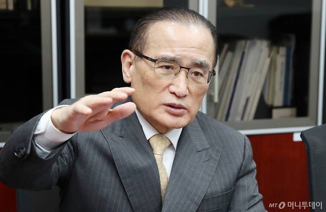 위성락 더불어민주당 의원이 지난 2월 머니투데이 더300(the300)과 인터뷰를 하는 모습. / 사진=김휘선 기자