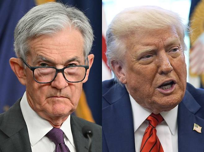 제롬 파월 의장(좌), 도널드 트럼프 대통령 /사진=AFP, AP