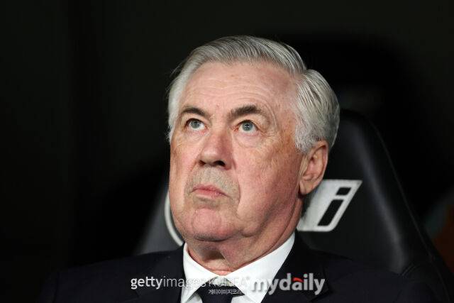 카를로 안첼로티 레알 마드리드 감독이 21일 빌바오전에서 답답한 표정을 짓고 있다. /게티이미지코리아