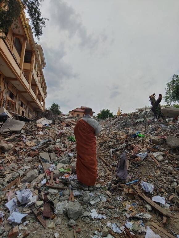 미얀마 사가잉 지역의 피해 사찰 모습. 조계종 제공.