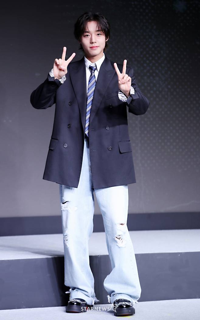 배우 박지훈이 21일 오전 서울 마포구 호텔 나루에서 열린 넷플릭스 시리즈 '약한영웅 Class 2' 제작발표회에서 포즈를 취하고 있다. /2025.04.21 /사진=김휘선 hwijpg@